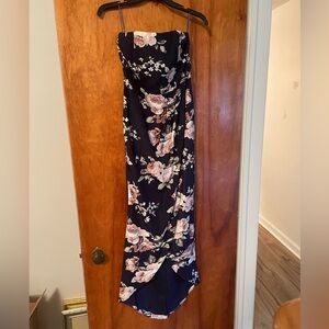 Floral Strapless Maxi Dress